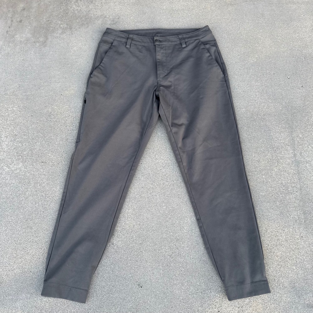 BYLT Premium Basics Everyday Pant Mens 34 Charcoal Grey Tapered Chino Trouser - Picture 1 of 14